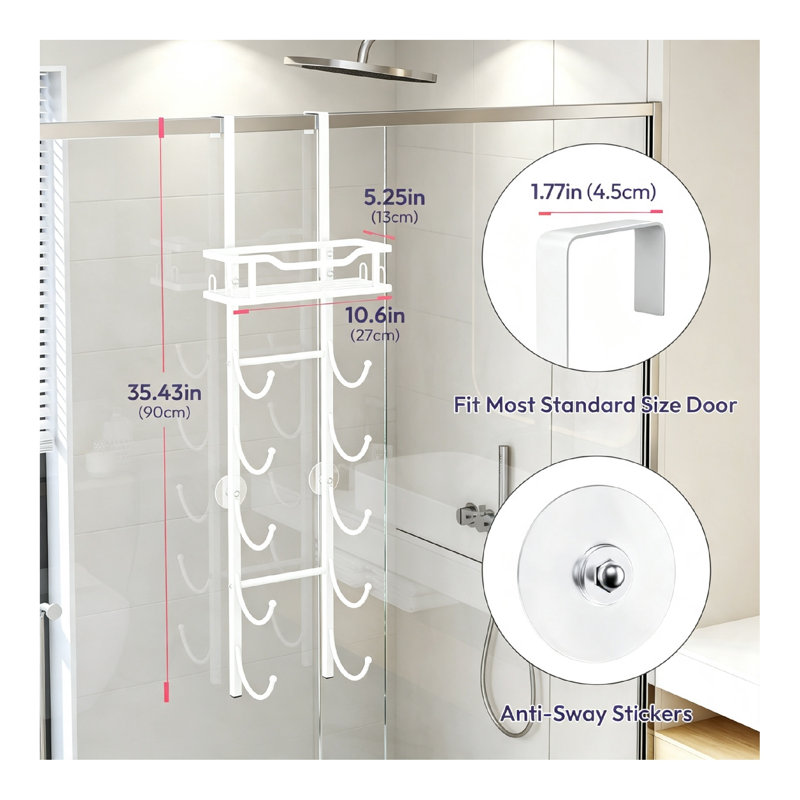 27 cm L Towel Rack, White