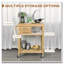 33.25" Bamboo Kitchen Island Cart on Wheels