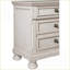 Table de chevet blanche brossée avec 2 tiroirs à queue d'aronde - Mobilier de chambre à coucher classique-1257776071