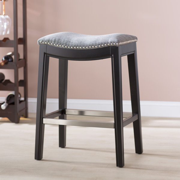 Jonathan Y Svelte 30 Coastal Contemporary Iron Saddle-Seat Low-Back Bar Stool with Foot Rest, Pink Frame