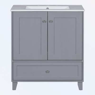 Ensemble de meuble-lavabo avec lavabo en céramique