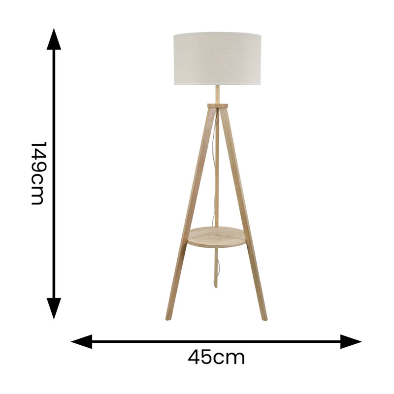 Aristeia 149cm Tripod Floor Lamp, Natural, Natural, Yes
