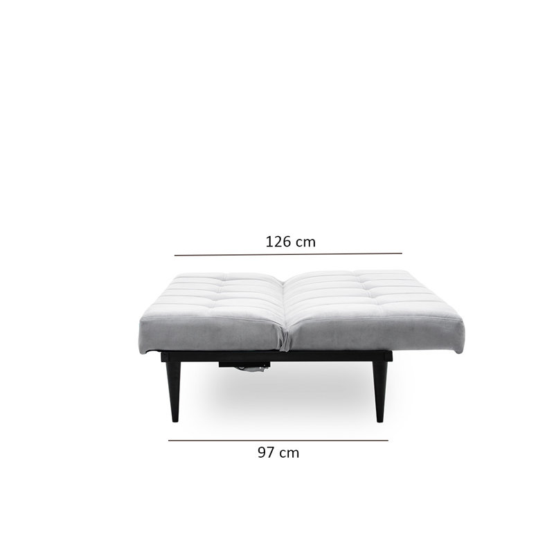 Canapé convertible à dossier touffeté de 76 po de large Breac, 100 % polyester gris