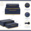 Ensemble de boîtes rectangulaires or Zynova - Faux chagrin bleu-123807030-105511590