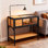 Cage à tortues mobile surélevée avec support de lampe, cage à reptile avec plateau étanche et tablette de rangement inférieure, jaune