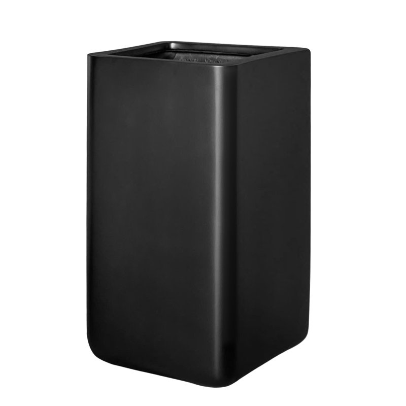 Pot à fleurs Kute Nest Elio Zen Fiberstone - noir tricorne - H 19,5 po, H 19,7 po x l 11 po x P 11 po, Noir