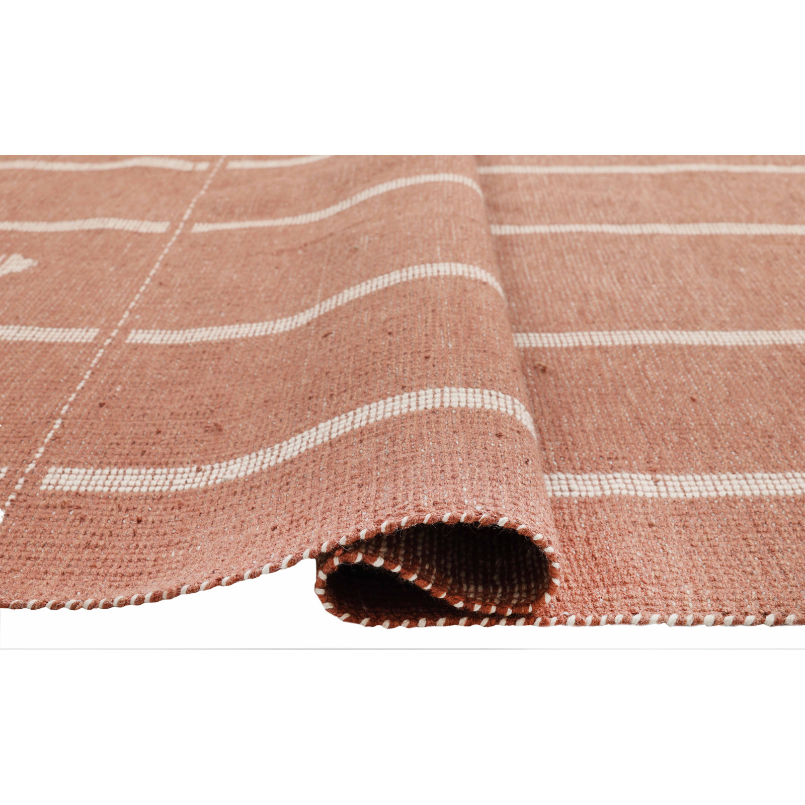 Lulu Geometric Performance Indoor/Outdoor Area Rug, Rectangle 5' x 7'6", Clay