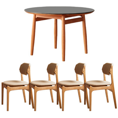 Table ronde en bois de cerisier