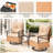 3 Pieces Patio Swivel Rocker Rattan Chairs - Outdoor Swivel Rocking Chairs With 1 Rattan Coffee Table, Perfect For Porch, Garden, And Lawn-109243046
