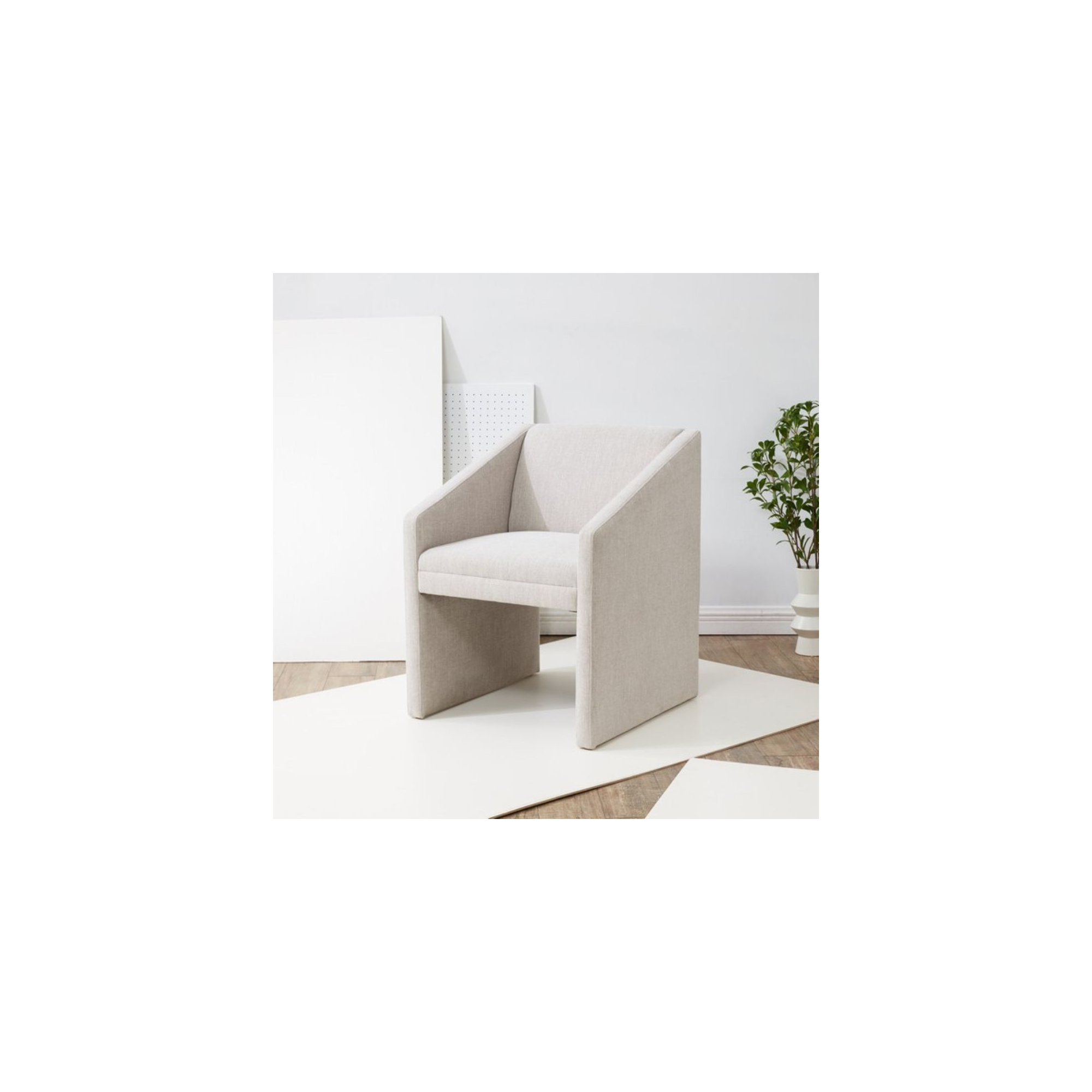 Dimeo Upholstered Armchair, Light Gray Linen