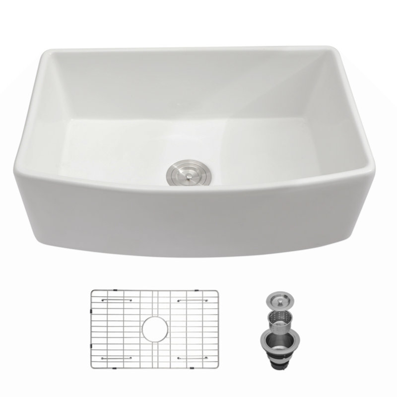 Farmhouse Sink - Évier de cuisine 30 po à évier simple en céramique