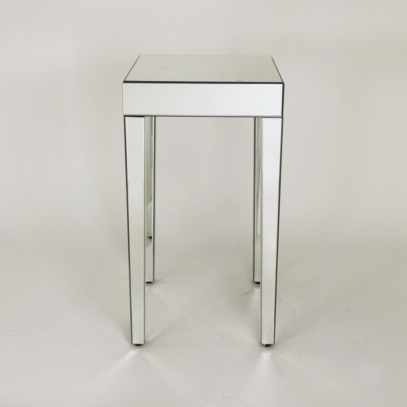 Divya Mirrored Glass Top End Table