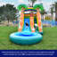 Toboggan aquatique gonflable HeroKiddo Summer Breeze Tropical de 4 m avec pataugeoire et souffleur de 1 CV
