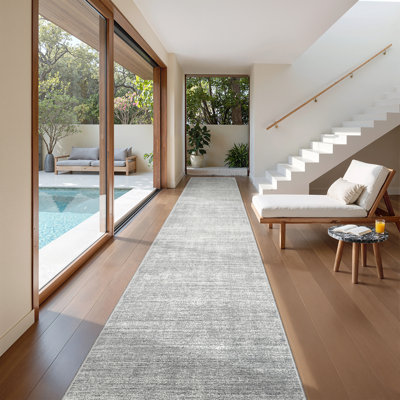 Tapis lavable à rayures rétro antidérapant (beige)
