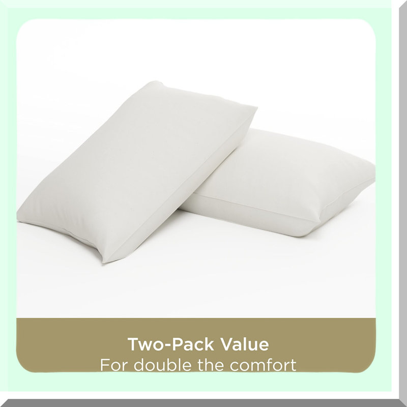 AllergyGuard Cotton Comfort Pillow Protectors - Standard/Queen Size, Set of 2 - Hypoallergenic Bedding Cover for Allergy Protection