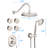 Adjustable Flow Rate Shower In Brushed Nickel With Body Jet And Included Diverter Valve Bathroom Faucet Flow, Spray-117432607