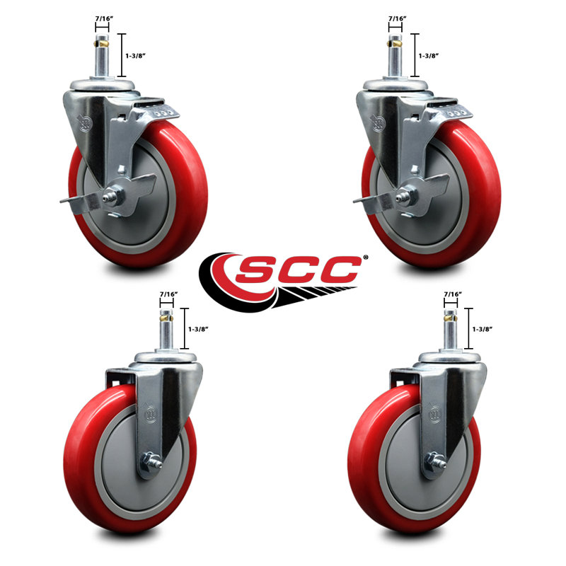 Grip Ring Stem Caster, Red
