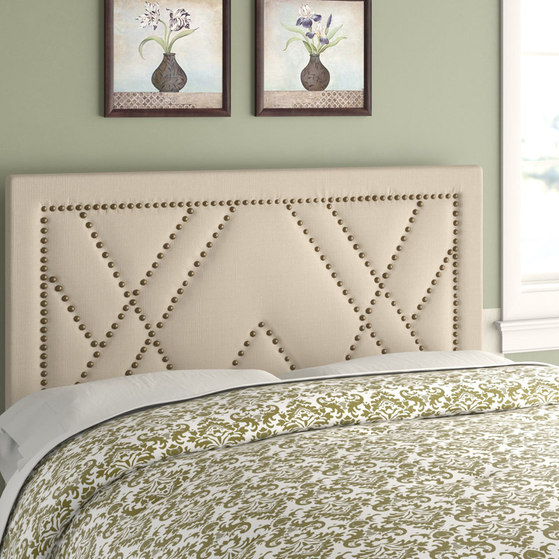 Addington Upholstered Linen Blend Panel Headboard, Queen