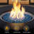  30" Propane Fire Pit Table With Lid And Blue Stone, 50,000 Btu Auto-ignition Circular Gas Fire Pit For Outdoor-1456317294-1456317295