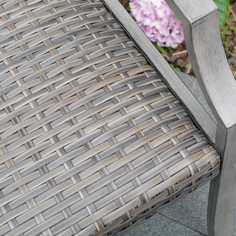 Chaises de salle à manger en métal / osier de patio rembourrées de mousse à séchage rapide