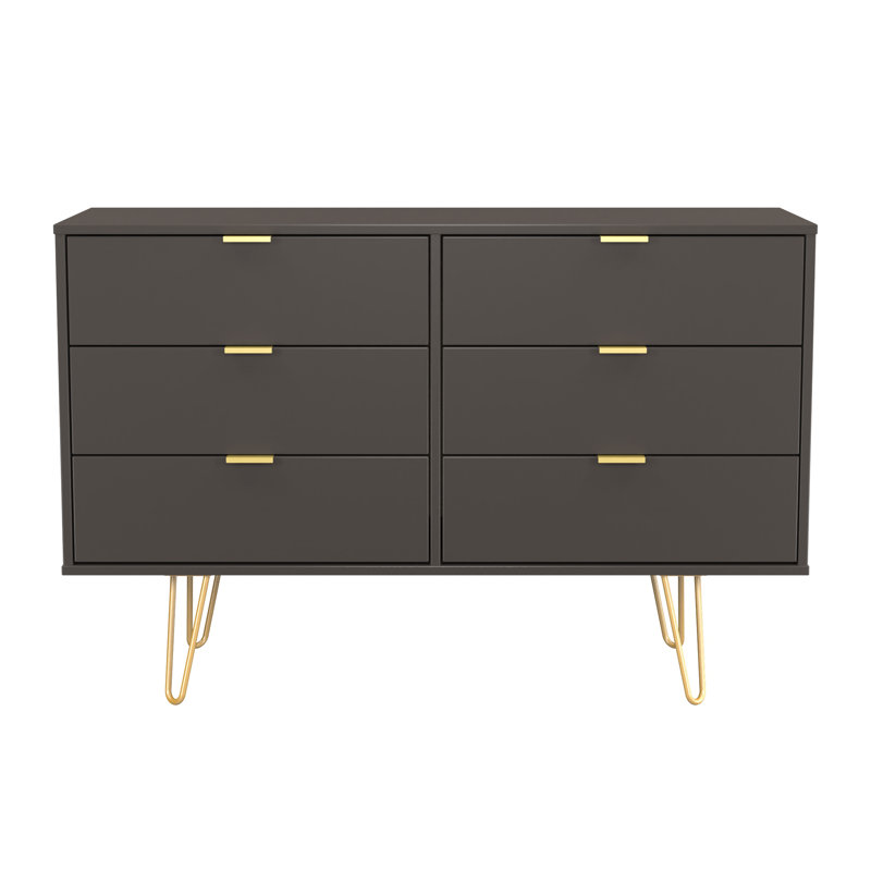 Turah 6 Drawer Wide Chest (Ready Assembled), Grey
