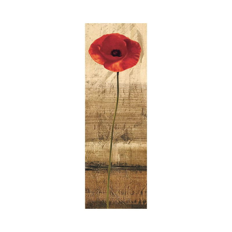 Poppy Panel II by Andrea Kahn - Wrapped Canvas Panoramic Print, 30.48 cm H x 91.44 cm W x 3.175 cm D