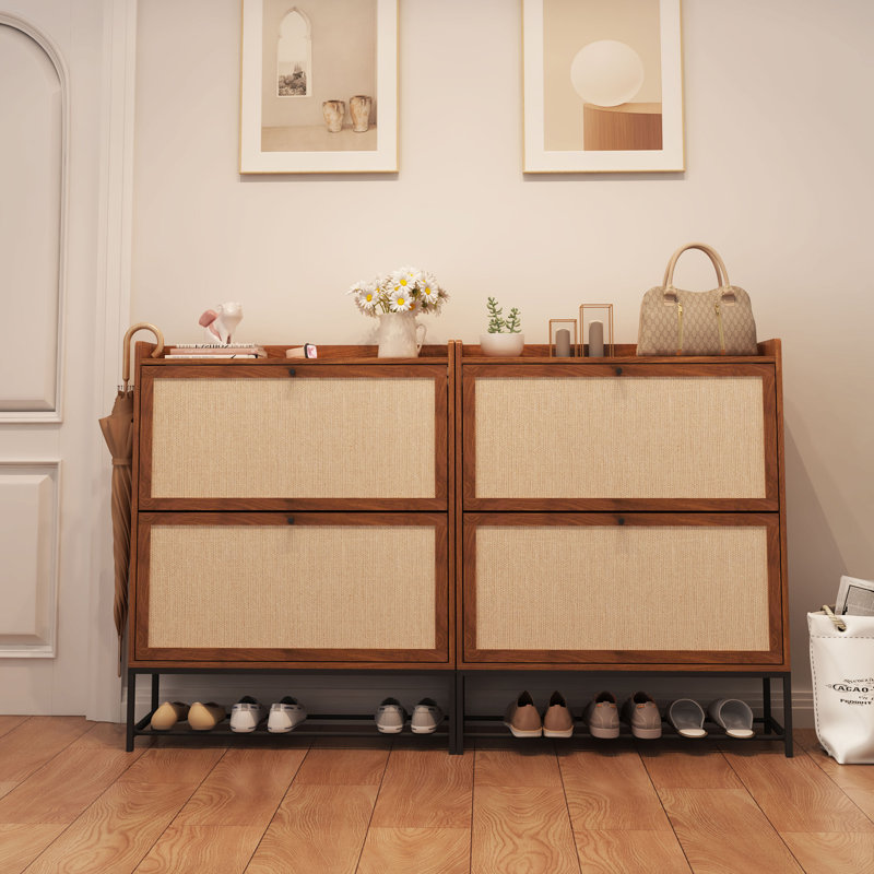 Rangement à chaussures 20 paires, Bois brun, H 39,37 po x l 31,5 po x P 9,25 po
