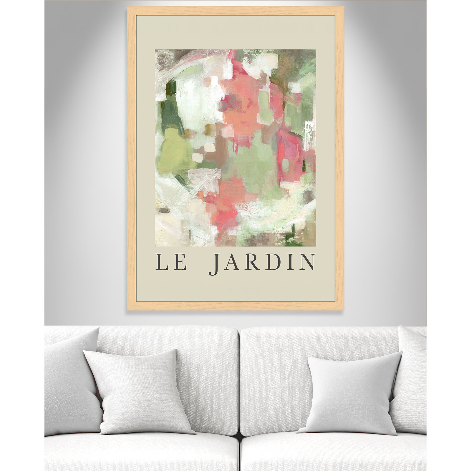 Botanical Poster Collection " Le Jardin " by Carol Robinson, No, Natural Single Picture Frame, 49" H x 35" W x 1.25" D