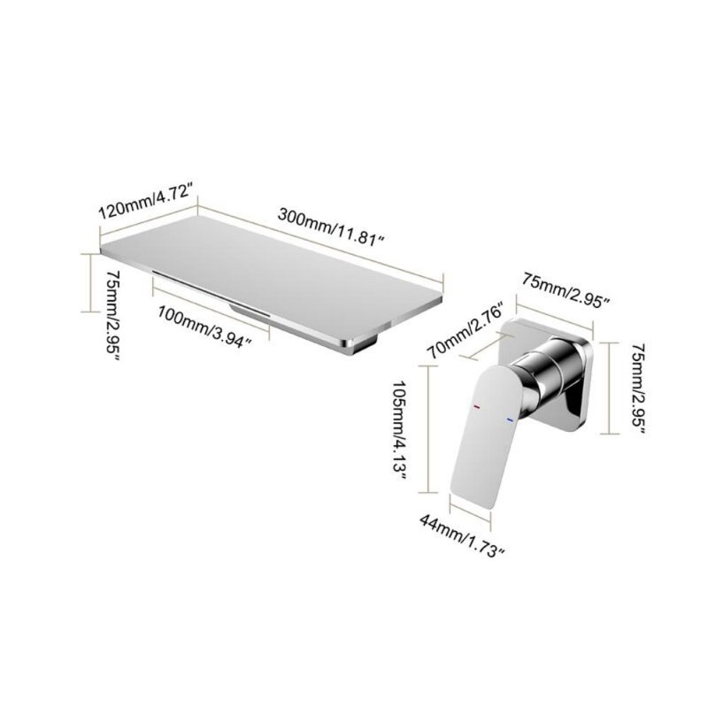 Robinet cascade de lavabo de salle de bain, Chrome