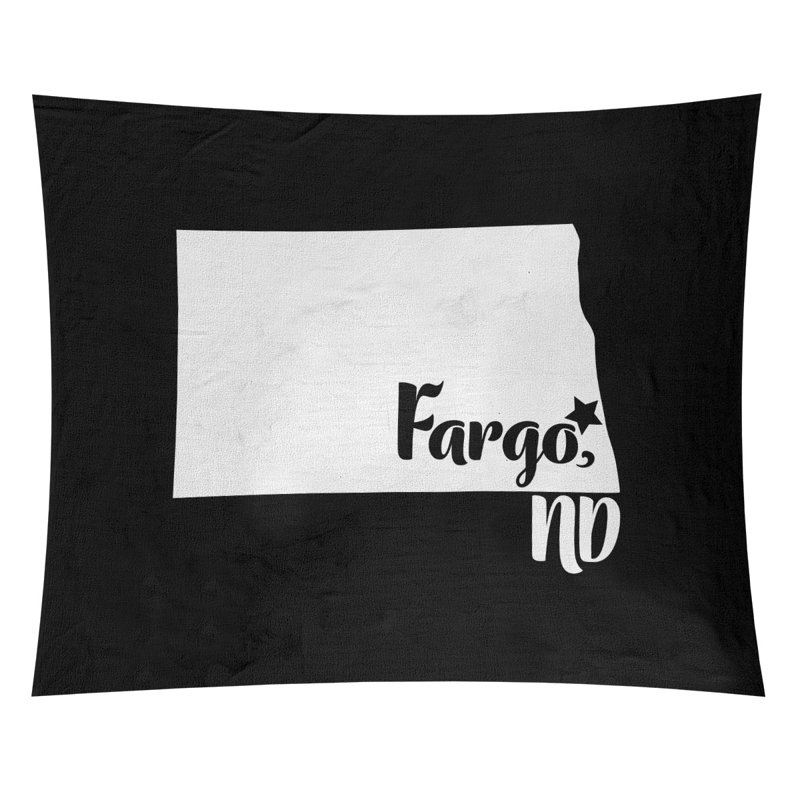 Tapisserie Fargo North Dakota, H 27,5 po x l 37,5 po, Noir