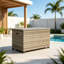 Outdoor Deck Box Wicker Patio  Storage Box  with Lid, Large Capacity for Cushions Tools Toys