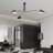 Three Arm Ceiling Lamp Pivoting Rotating Black Arm Shade Semi Flush Mount-800598910