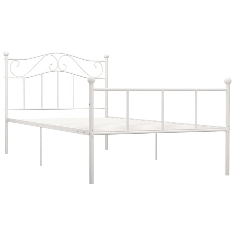 Vankirk Metal Bed, White, 90 x 200 cm