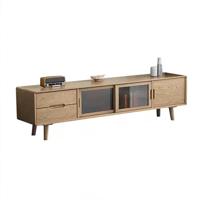 Solid wood minimalist TV cabinet