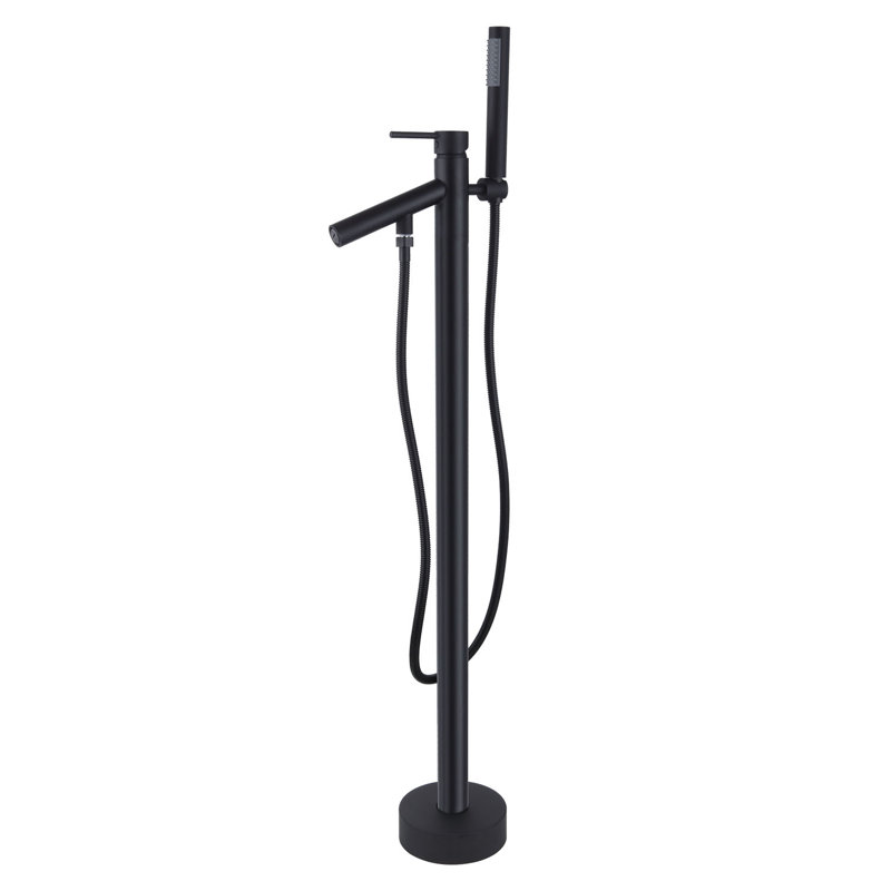 Floor Tub Spout with Diverter, Matte Black