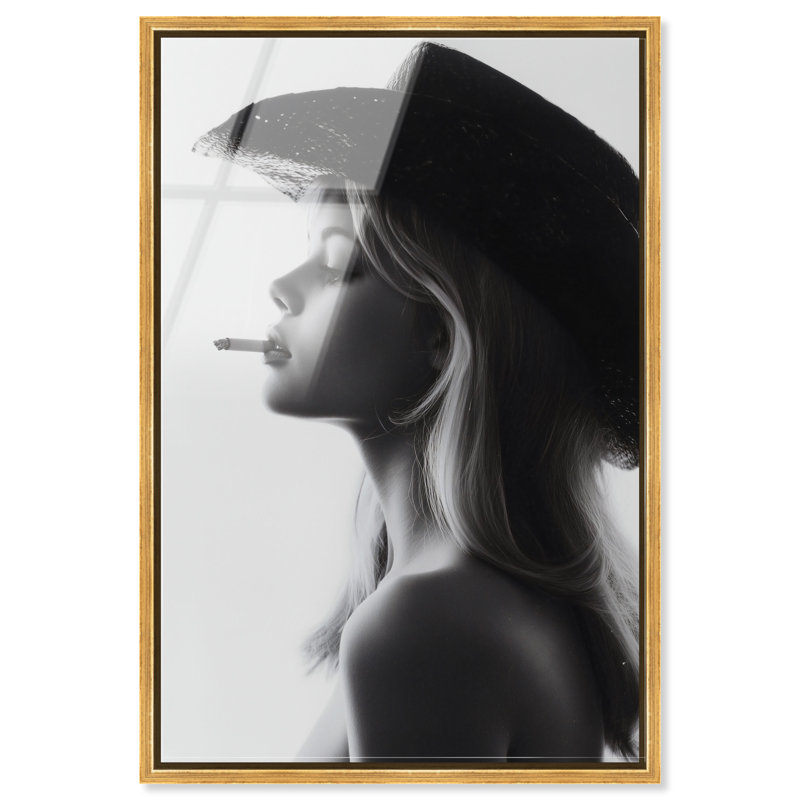 Desert Cowgirl Print, 37"H x 25"W, Gold Floater Frame
