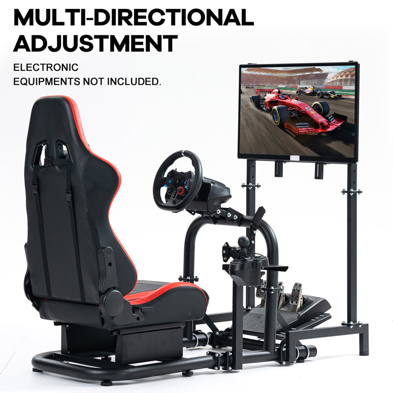 Anman Racing Simulator Cockpit Adjustable & Seat Fit Logitech G923 G920 Xbox, Not Include Steering wheel & Wheels & Pedals and Shifter Handbrake