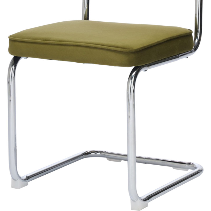 Chaise d'appoint en porte-à-faux rembourrée Crumley, 4, Vert
