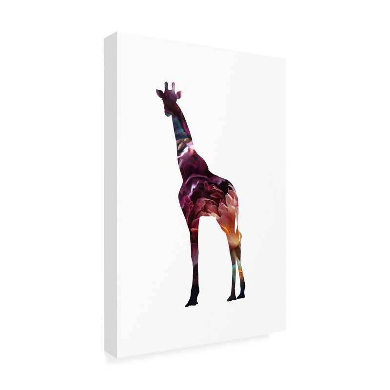 " Flower Giraffe ", 19" H x 12" W x 2" D