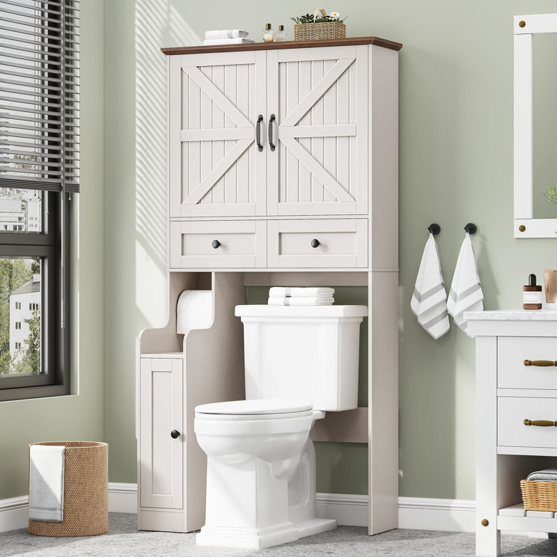 Over The Toilet Storage Cabinet, Storage Cabinet Over Toilet With Double Doors, White