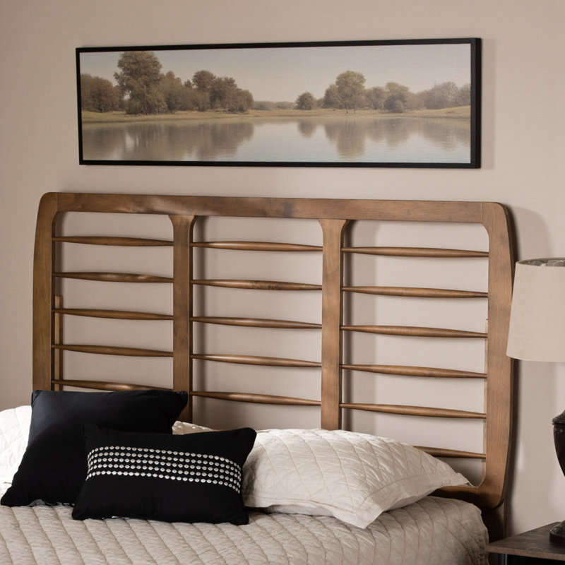 Truett Full Headboard with Brown Finish, 50.61'' H X 57.13'' W X 0.50'' D, Full