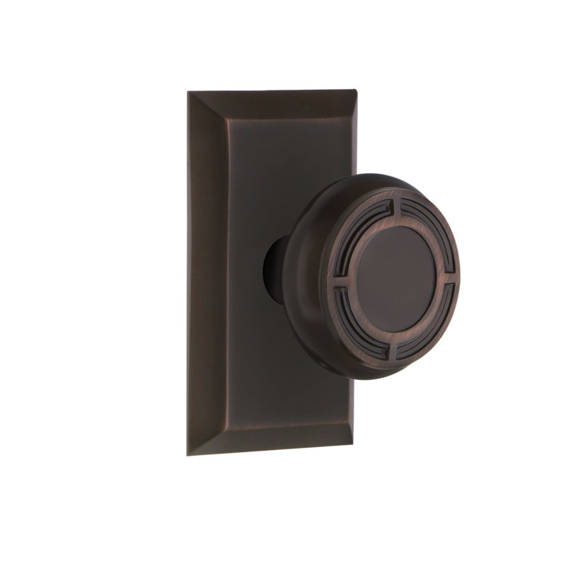 Studio Plate with Mission Door Knob, Timeless Bronze