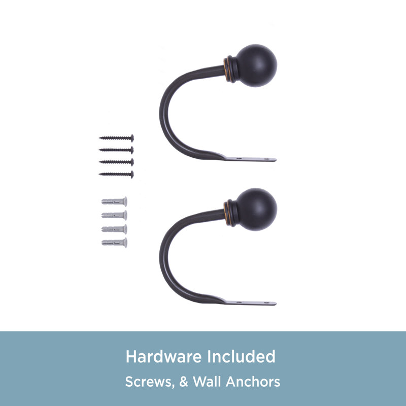 Oil Rubbed Bronze Metal Curtain Holdbacks Set of 2