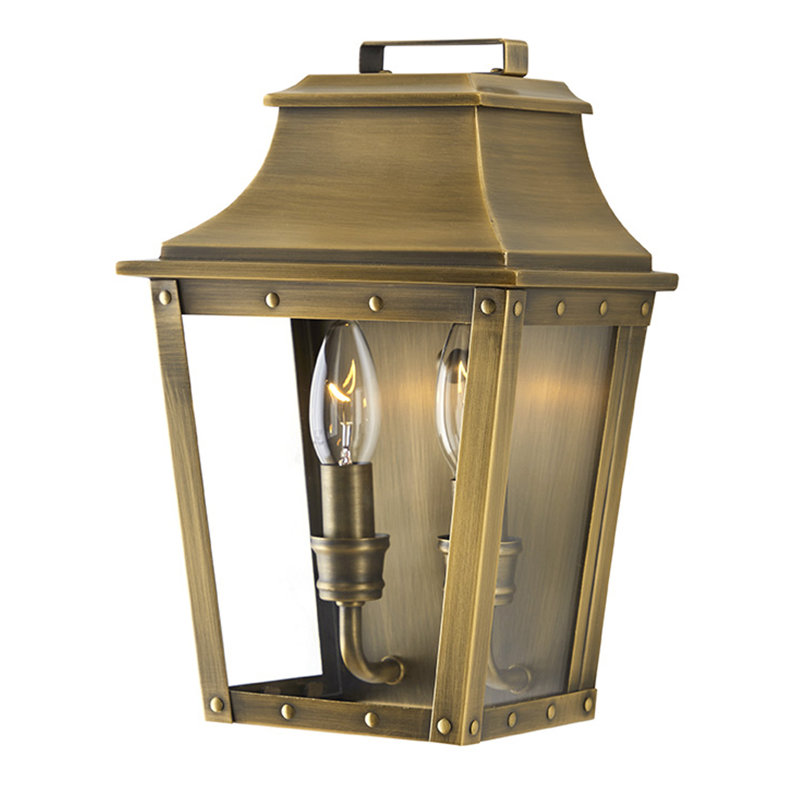 Hazeldell Copper Wall Light, Aged Brass, 11.5" H x 7.5" W x 5.25" D