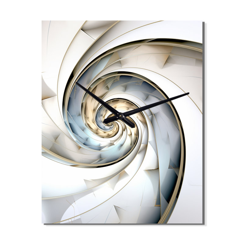 Horloge murale spirale surdimensionnée en bleu clair IV - Fractals, H 28 po x l 12 po x P 1 po
