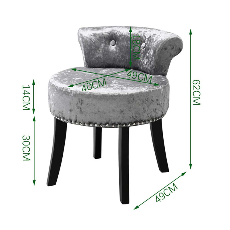 Page Solid Wood Accent Stool, Light Grey