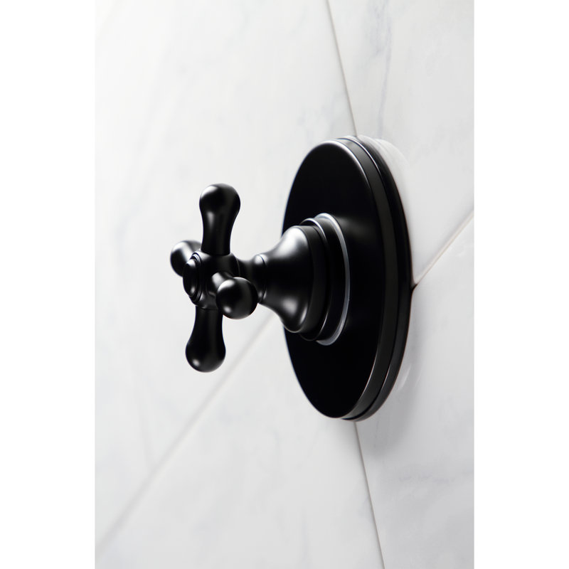 Valve de dérivation à trois voies à une poignée avec ensemble de garniture, Noir mat