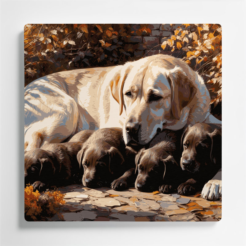 «Dogs Labrador Retriever», art mural en métal noir, H 8 po x l 8 po