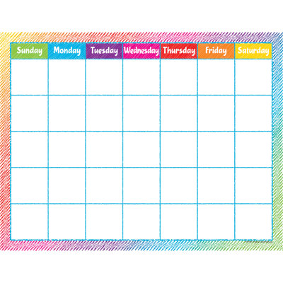 Teacher Created Resources Colorful Scribble Calendar Chart, Pack Of 6 In Multi