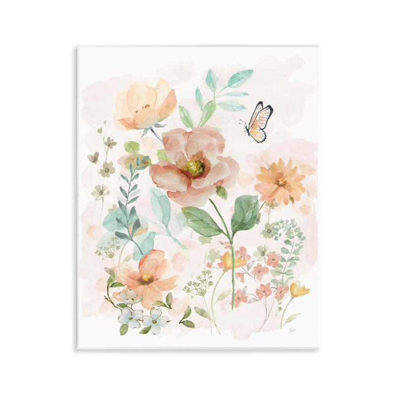 Art mural Blush Cottage Blossoms, design par Nan